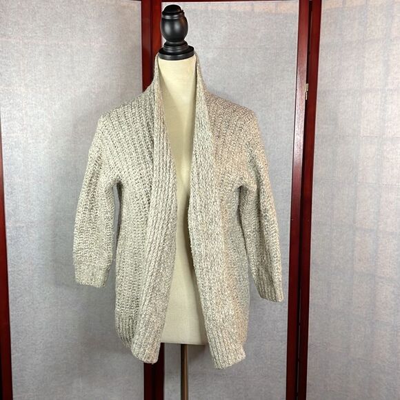 Primark Grey Chunky Knit Open Cardigan Sweater with 3/4 Sleeves (Size: XS) - Picture 11 of 16